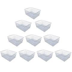 Kit 10 Cestos Organizadores Multiuso Transparente 16x12x6Cm Organizador Gaveta de Bebê, Geladeira e Maquiagens