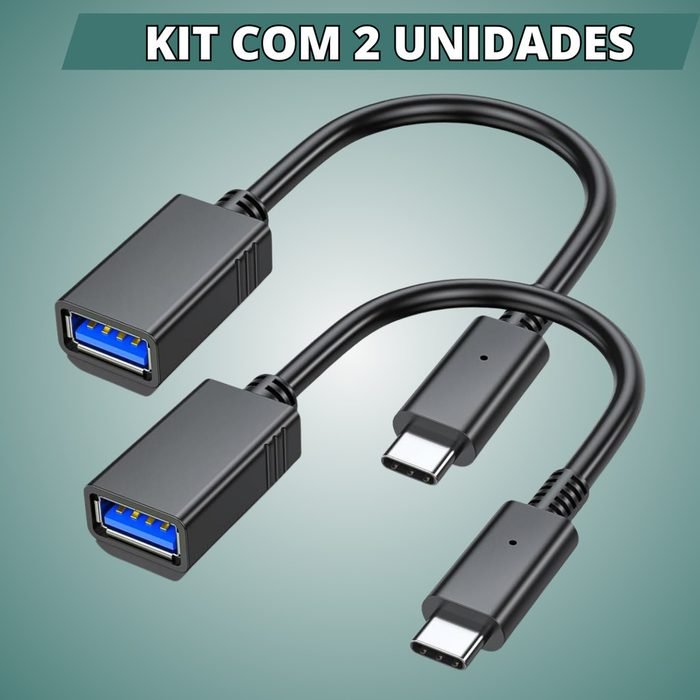 Kit Cabo Adaptador OTG USB Para USB-C 2.0 3.0 Mouse Teclado - Escolha Seu Kit