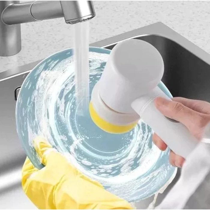 Escova Elétrica Rotativa Para Limpeza 5 em 1 Sem Fio Recarregável Multiuso