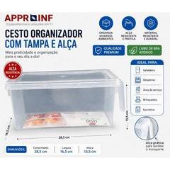 Cestos Organizadores Com Tampa E Alça Para Geladeira Despensa Armário Pote Caixa Organizadora Multiuso