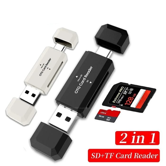 Leitor De Cartão SD Tipo C TF 2 Em 1 Adaptador Inteligente De Alta Velocidade USB2.0 OTG