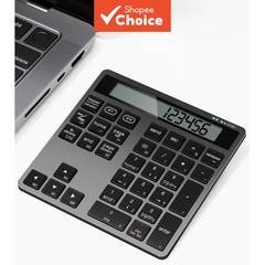 Teclado Numérico Sem Fio Recarregável com Display e Conexão Dupla Bluetooth para Laptop