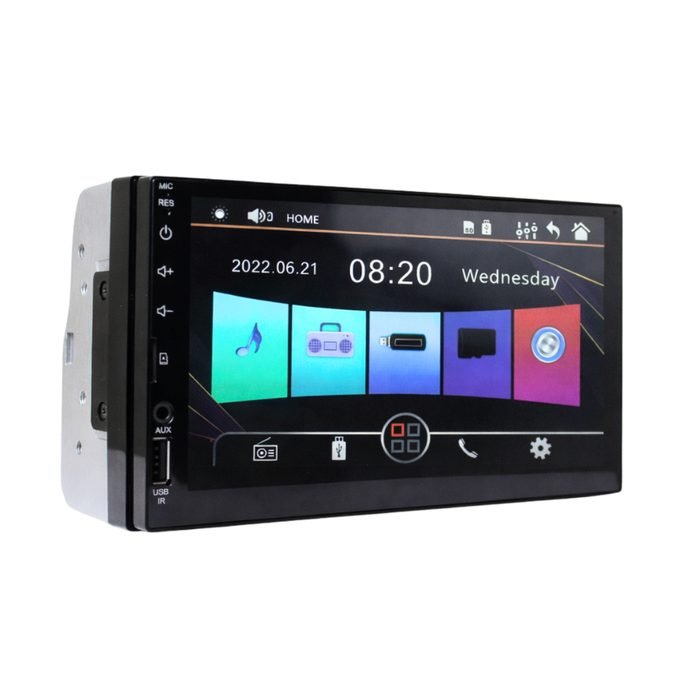 Central Multimídia Mp5 2din 7 Polegadas Carplay Android Auto Espelhamento Com Fio Usb Preto