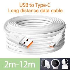 Cabo USB Type-C de 2M a 12M para alimentar câmera Xiaomi, monitor, celular, power bank e projetor.