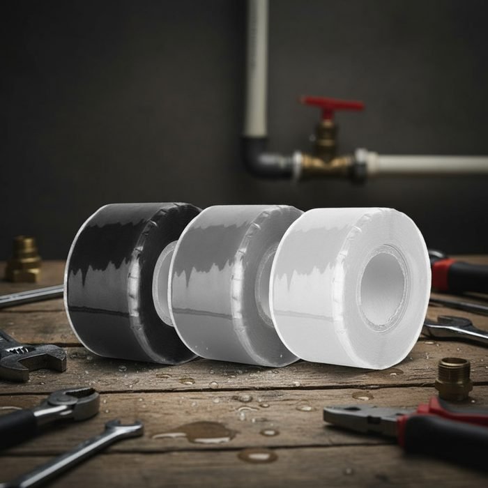Fita de silicone preta auto-vedante para conserto de vazamentos de tubos à prova