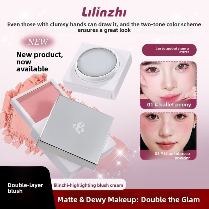Creme de Blush de alto brilho, textura fosca, melhora a tez Natural, maquiagem s