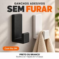 Gancho Adesivo de Parede ou Porta Cabide Pendurador com Fita Dupla Face 3M para 