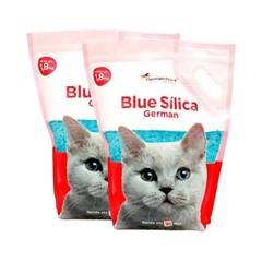 Kit 2 Areia Gatos Sílica Higiênica Germanhart Blue 1,8kg Perfumada Absorvente Controle Odor Aglomerante