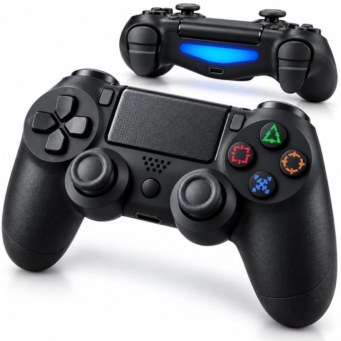 Controle Compatível com PS4 Sem Fio Bluetooth Preto
