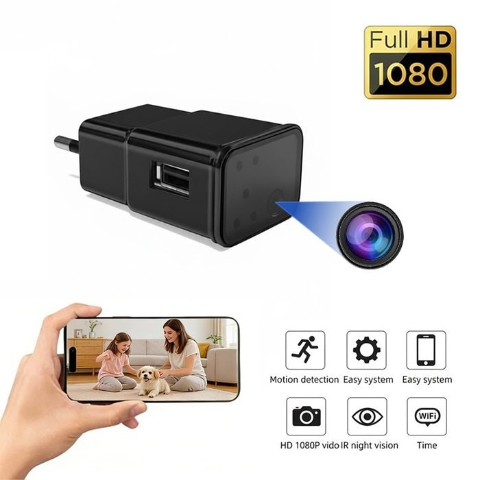 Mini Câmera Carregador Tomada Usb Full Hd 1080p Wi-fi Discreta Pronta Entrega vi