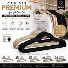 Kit Cabides Veludo Slim Antideslizante Preto Bege 10 20 30 40 ou 50 Unidades Roupas Delicadas