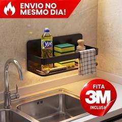 Suporte de Cozinha Prateleira Organizadora Sem Furo Adesivo 3M Porta Detergente Condimentos para Pia