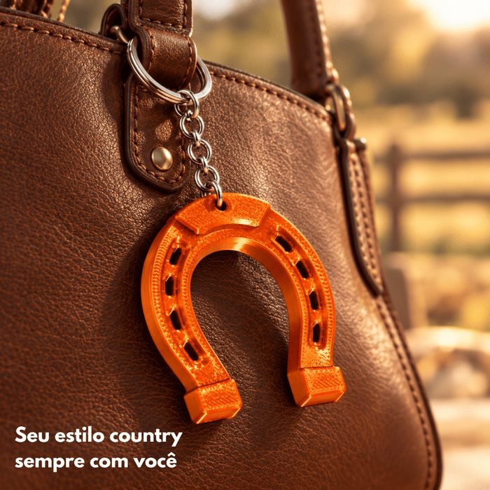 Chaveiro Ferradura Country para Chaves Bolsa Mochila Estilo Cowboy Cavalos Rodeio Agro Presente Masculino Feminino Sorte