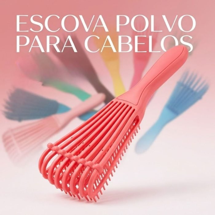 Escova Polvo para Cabelo Escova Desembaraçadora para Cachos e Fitagem