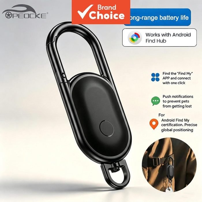 Chaveiro Inteligente com GPS Anti-Perda, Localizador para Chaves, Carteira, Chaveiro Google, Rastreador Localizador