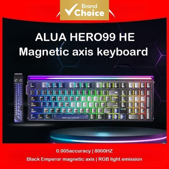 Teclado Mecânico para Jogos Aula HERO 99 HE Hot Swap RGB com Fio/Sem Fio para PC/Laptop