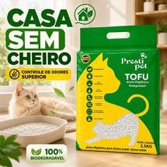 Areia Higiênica Tofu Presti Pet Para Gatos Sem Cheiro Biodegradável Aglomerante 