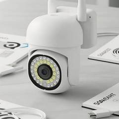 Câmera de Segurança Wireless 2.4G WiFi, Full HD, IR Noturna, Áudio Bidirecional, Acesso por App, Sensor de Movimento