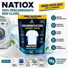 Percarbonato De Sódio Natiox 1kg Sem Cloro Oxigênio Ativo Tira Manchas Até 42 La