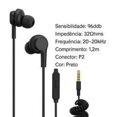 Fone De Ouvido P2 Com Microfone Controle De Volume AL-T9 Para Celular Notebook PC Gamer Música Preto top