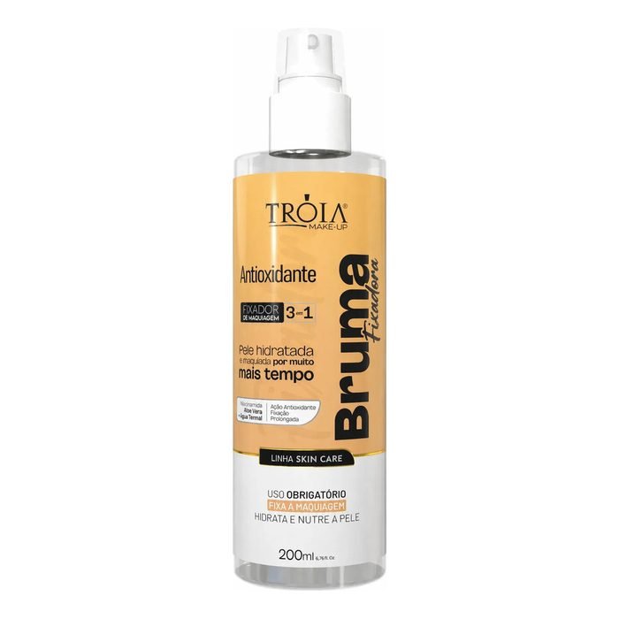 Bruma Fixadora 3 Em 1 Antioxidante 200ml - Fixador De Maquiagem - Tróia Make Up