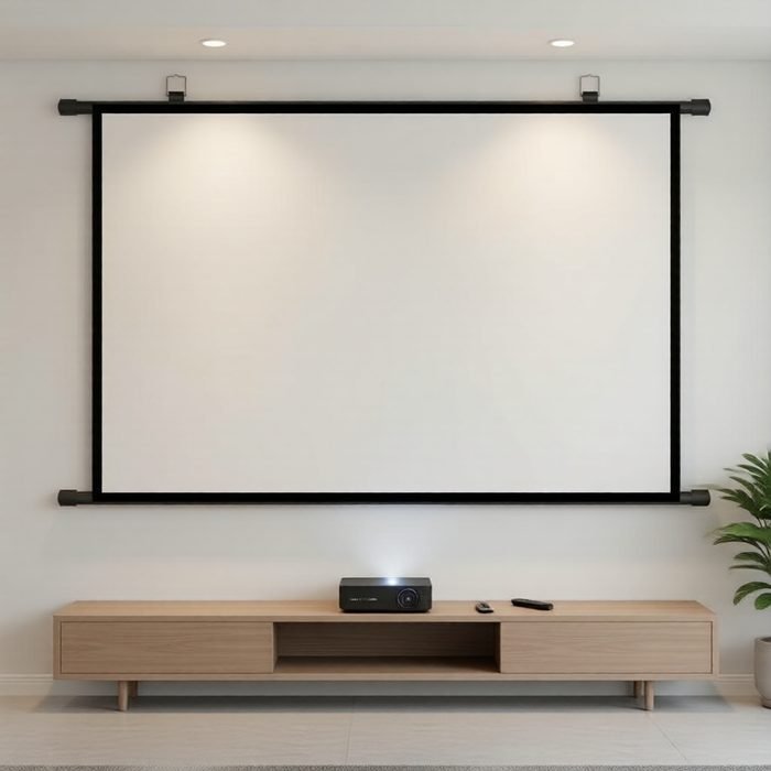 Tela de Projetor 4K HD 60/72/84/100/120 Polegadas, Portátil, de Parede, para Cinema em Casa, Escritório e Ao Ar Livre