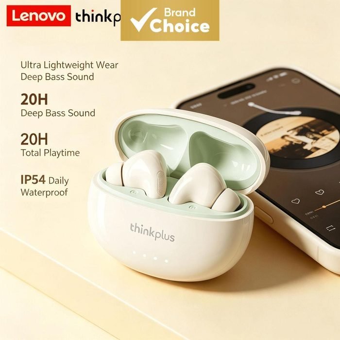 Lenovo LP5PRO Fones De Ouvido Sem Fio Bluetooth Esportes Correndo Ginásio Leve Confortável Ajuste Longa Vida Útil Da Bat