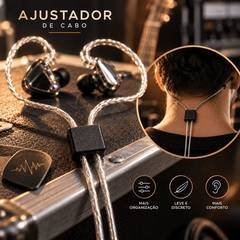 Clip Ajustador de Cabo para Fone In-Ear IEM Retorno de Palco Cable Slider Trava 