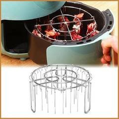 Suporte para Espetos de Air Fryer 49 em Aço Inoxidável Resistente ao Calor para Cozinha e Churrasco
