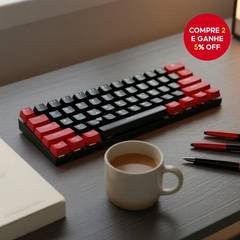 Kit de Keycaps para Teclado Mecânico em PBT, Design de Camada com Letras, Compatível com 61, 64, 66, 68, 84, 87, 96,