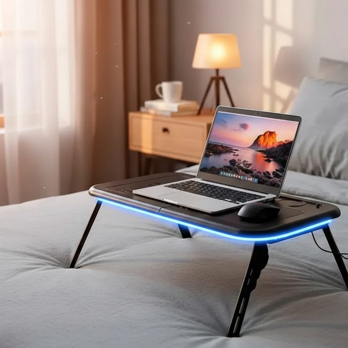 Mesa para Notebook Oberon OR-SP245 com Cooler Regulagem de Altura Dobrável Ajustável Ventilada Ideal Estudo Trabalho