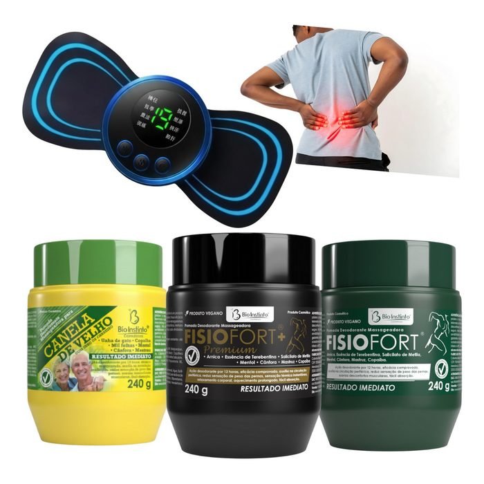 Kit 3x Pomada Pote Massageador Eficaz Contra Dores Muscular