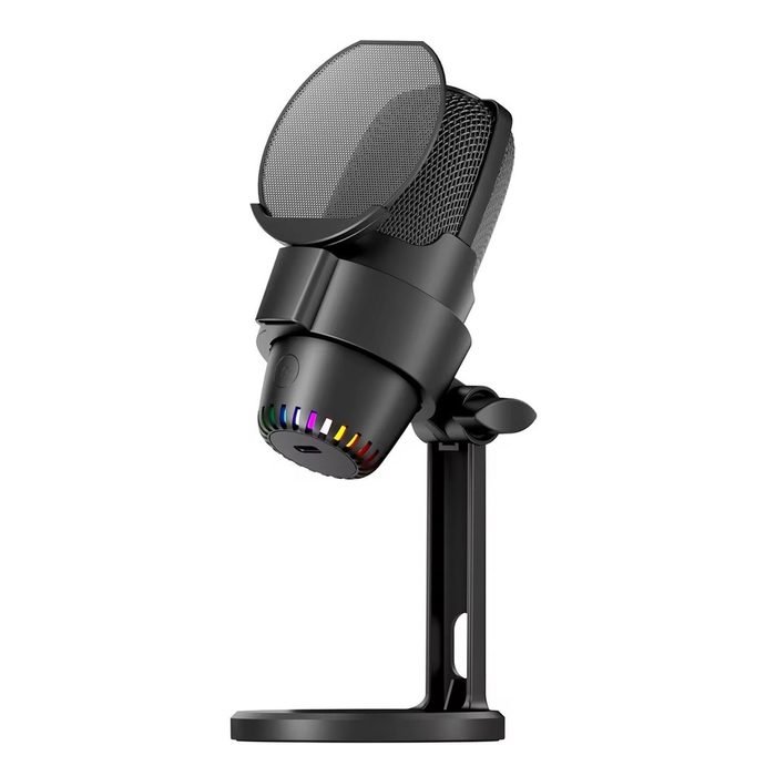 Microfone Condensador USB RGB para Gamer Streaming Podcast Gravação Live Alta Captação DELTA-C101P