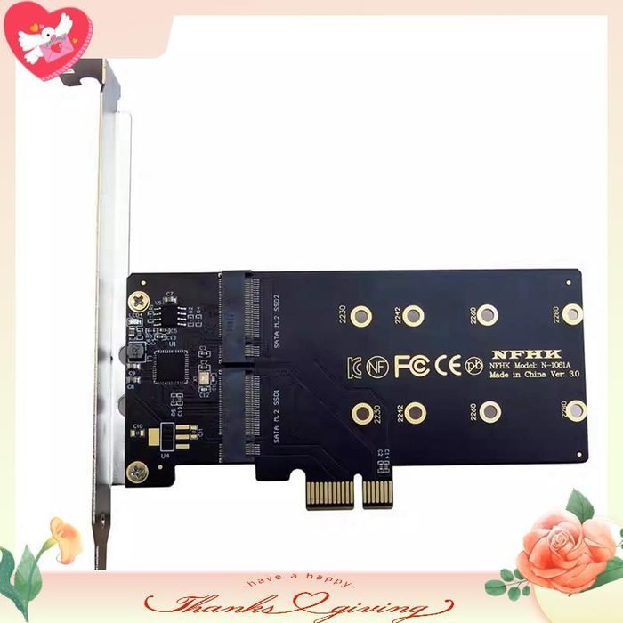 Adaptador PCI-E Para M2 Express X1 2 Portas B Chave M . 2 NGFF SATA SSD PCIE M2 Placa De Expansão Riser
