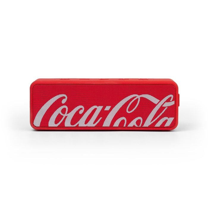 Caixa de Som Bluetooth 20W à Prova D'Água IPX6 Portátil TWS Graves Potentes Vermelha Sound Box Coca-Cola