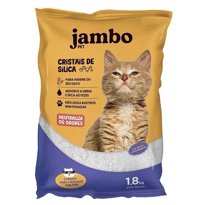 AREIA HIGIÊNICA CRISTAIS DE SÍLICA JAMBO 1.8KG