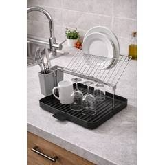 Escorredor De Pratos Metalico Porta Talheres Organizador Cozinha Resistente Moderno
