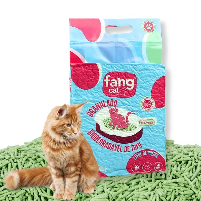 Areia para Gato Biodegradável Tofu 2,1kg 4,2kg 6,3kg Não Deixa Rastros Aroma Chá Verde Premium