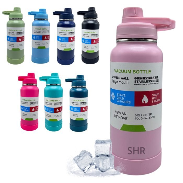 Garrafa Térmica 1000ml Isolamento De Aço Inoxidável C/ Coador Inox Academia Esporte