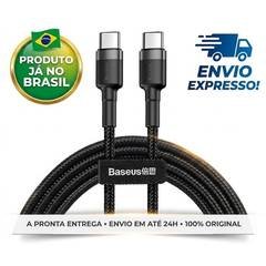 Cabo Baseus Turbo Tipo- C Duplo Cafule 60w Qc 3.0 1m Cor Preto Cabo Baseus Turbo Tipo- C Duplo Cafule 60w Qc 3.0 1M