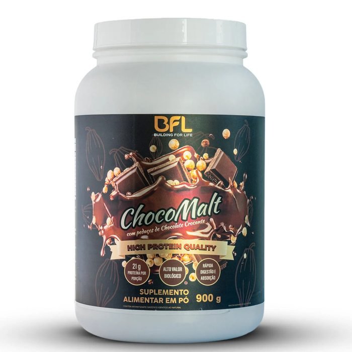 Whey Protein Sem Acucar 900g 21g Proteina ChocoMalt Ou Morango Premium
