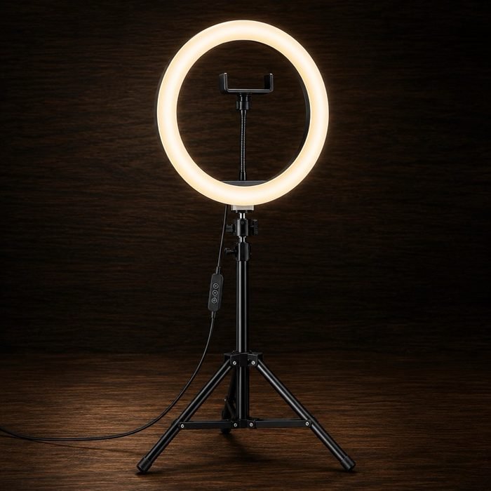 Ring Light LED 10 Polegadas com Tripé Ajustável de 2,10m