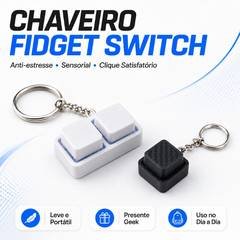 Chaveiro Teclado Mecânico Fidget Boy Anti-Estresse Switch Clicker Sensorial Gamer Teclas Clicáveis