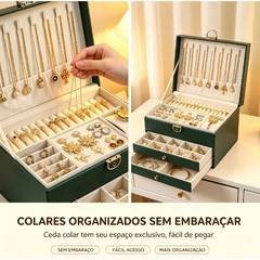 Caixa Organizadora de Joias com Vários Níveis, Grande Capacidade com Gavetas para Maquiagem e Acessórios