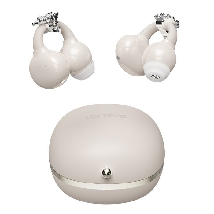 fone de ouvido bluetooth sem fio COREVO fone ear clip Latência Baixa Decor Joia Conforto Esportivo TWS Earphones joia
