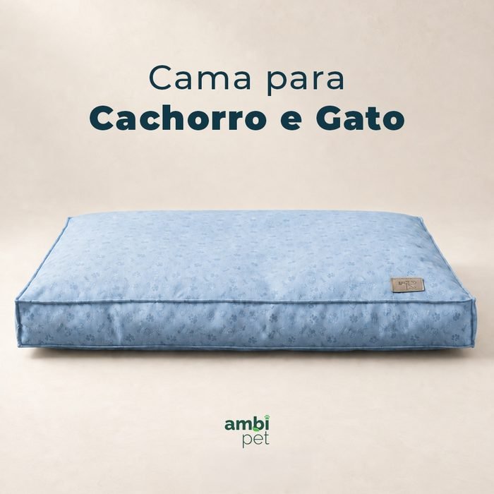 Cama para Cachorro e Gato Ambipet Sustentável Retangular Capa Removível Espuma Reciclada P M G