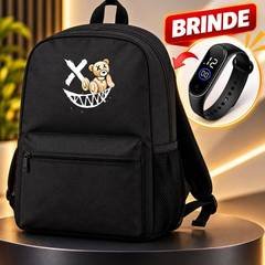 Mochila Grande Reforçada Unissex Escolar Varios Modelos + Relógio Digital Brinde Envio Imediato