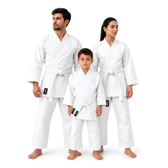 Kimono Karatê Daxon Infantil Adulto Calça Com Elástico e Cordão Faixa Branca Inclusa