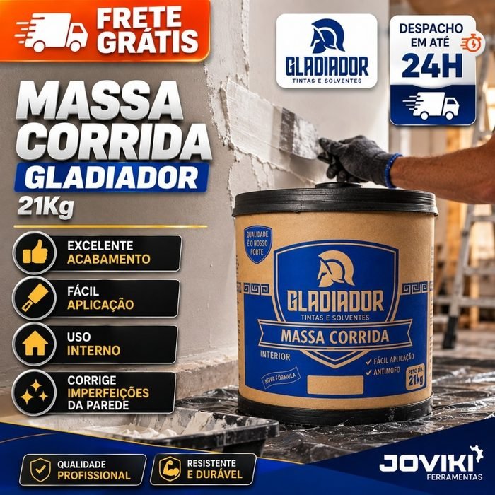 Massa Corrida interior AntiMofo Gladiador 21KG Revestimento Parede Hipertintas