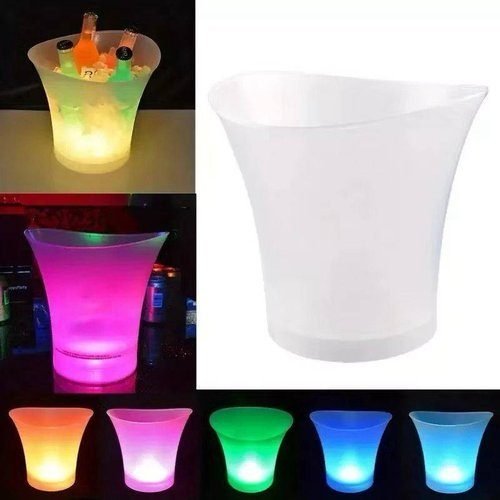Balde Bebidas LED Caixa Som Bluetooth 6,5 Litros Branco TOP RIO